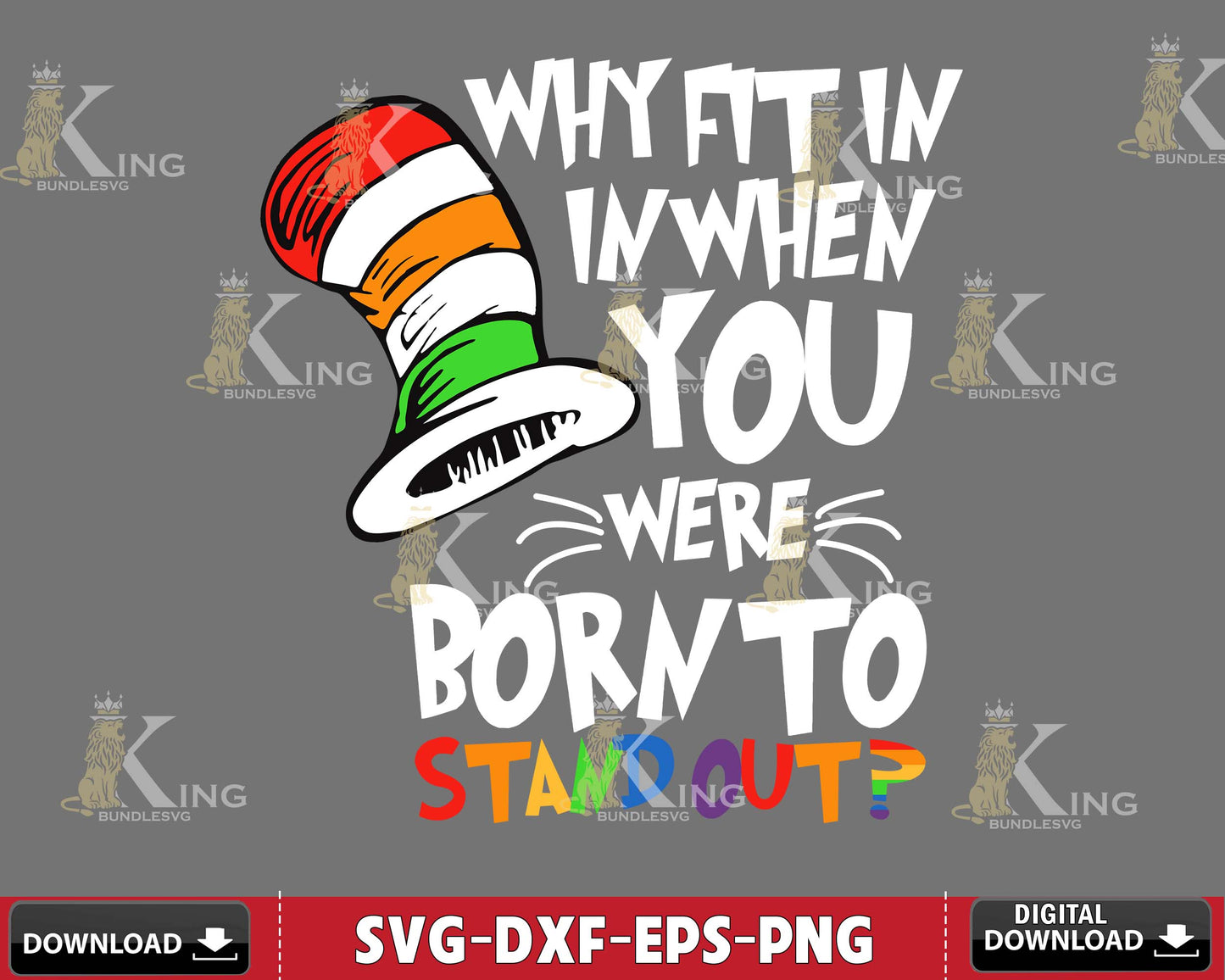 Dr.Seuss why fit in in when you were born to stand out svg eps dxf png ,mega bundle dr seuss svg,bundle dr seuss for Cricut, Silhouette, digital, file cut