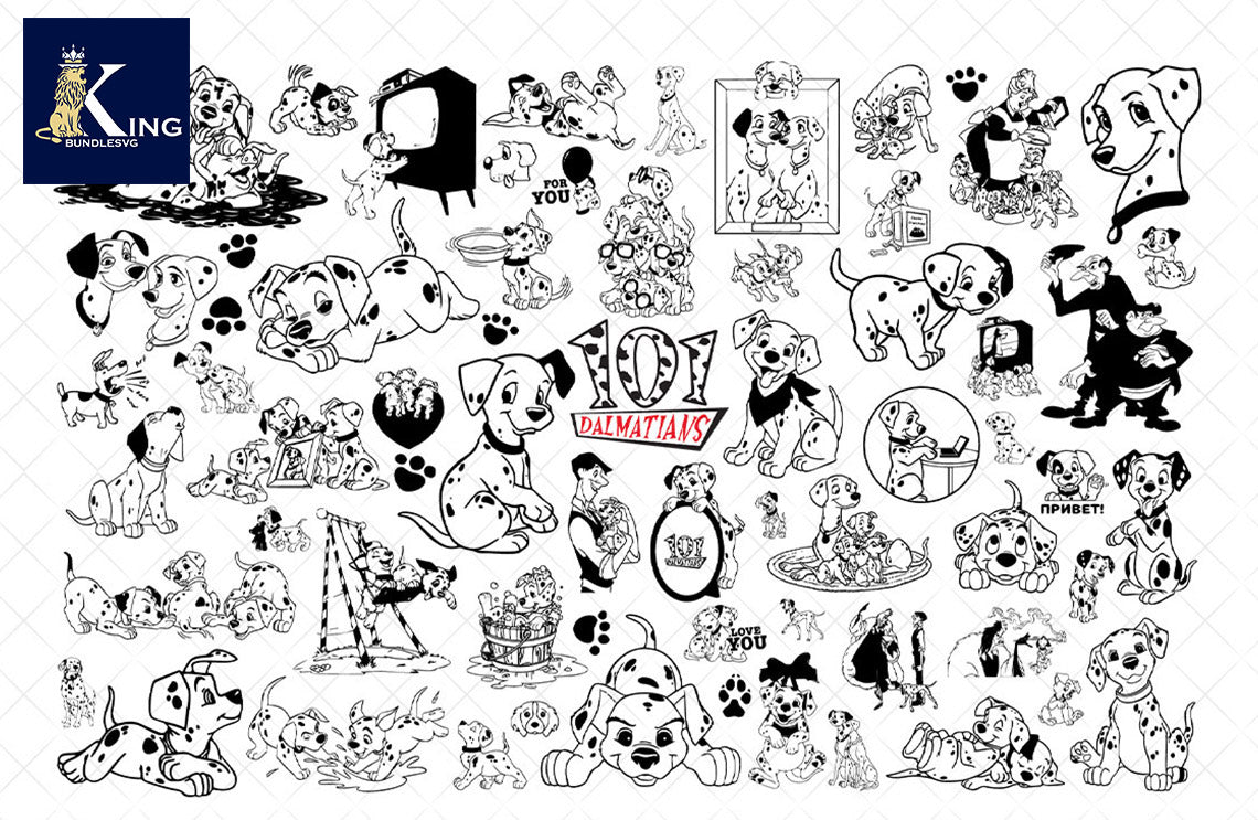 67+ file Dalmatians SVG Mega Bundle svg eps png, for Cricut, Silhouette, digital, file cut