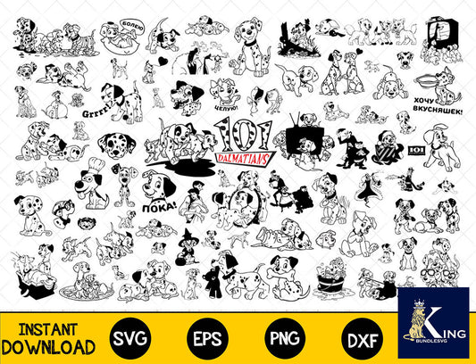 80+ file Dalmatians SVG Mega Bundle  svg eps png, for Cricut, Silhouette, digital, file cut