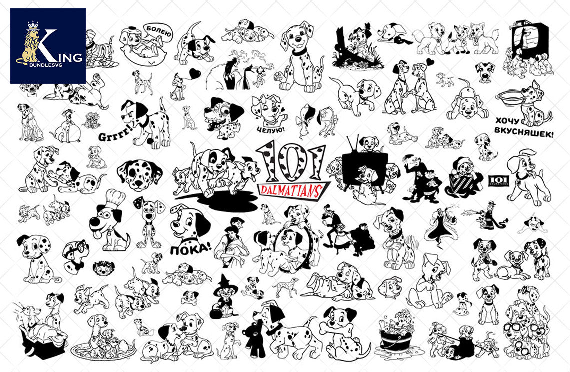 80+ file Dalmatians SVG Mega Bundle svg eps png, for Cricut, Silhouette, digital, file cut