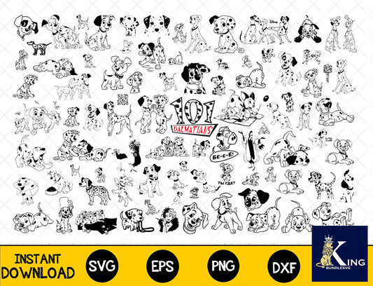 95+ file Dalmatians SVG Mega Bundle  svg eps png, for Cricut, Silhouette, digital, file cut