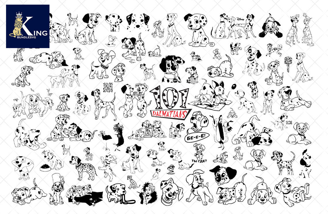 95+ file Dalmatians SVG Mega Bundle svg eps png, for Cricut, Silhouette, digital, file cut
