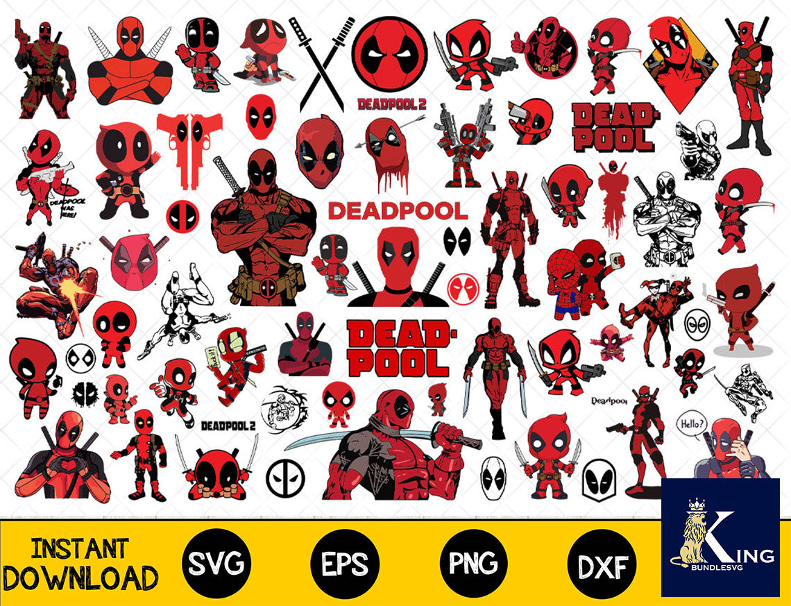 99+ file Deadpool SVG Mega Bundle svg eps png, for Cricut, Silhouette, digital, file cut