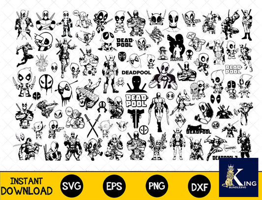 175+ file Deadpool SVG Mega Bundle  svg eps png, for Cricut, Silhouette, digital, file cut