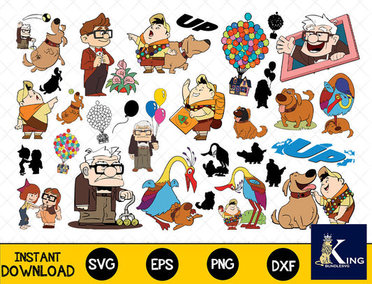 30+ file Disney Up SVG Mega Bundle  svg eps png, for Cricut, Silhouette, digital, file cut