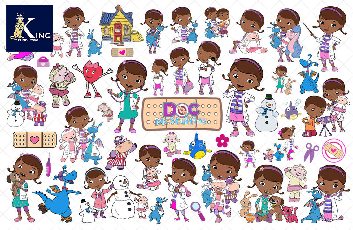 55+ file Doc McStuffins SVG Mega Bundle svg eps png, for Cricut, Silhouette, digital, file cut