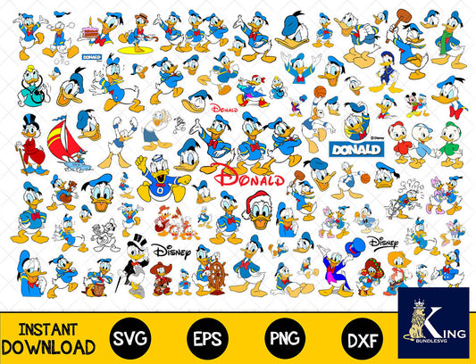 129+ file Donald Duck SVG Mega Bundle  svg eps png, for Cricut, Silhouette, digital, file cut
