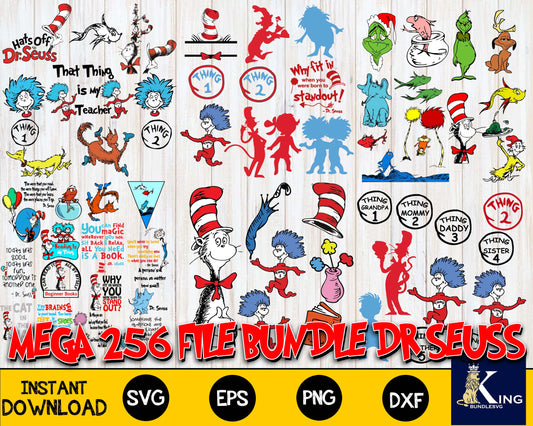 Dr Seuss Bundle svg,256+ files Dr Seuss file,Mega bundle Dr Seuss for Cricut, Silhouette, digital, file cut