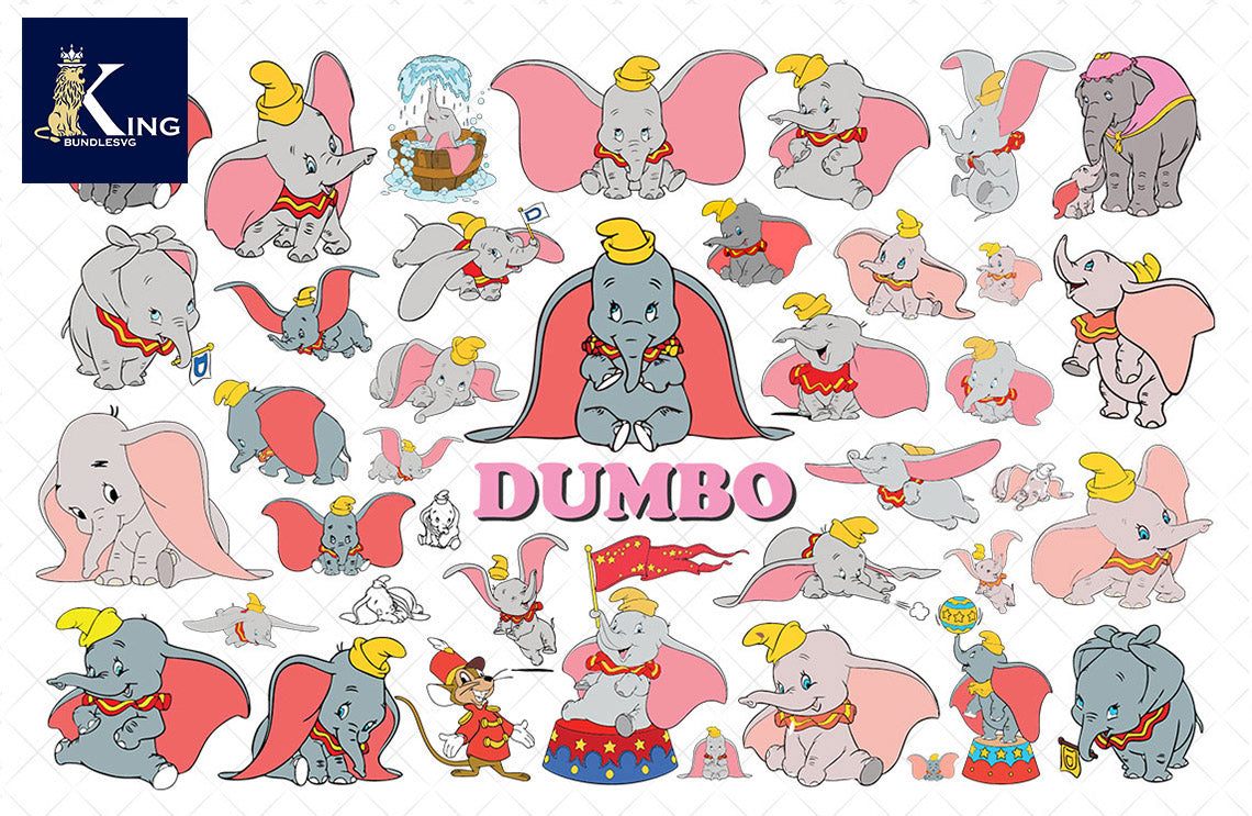 55+ file Dumbo SVG Mega Bundle svg eps png, for Cricut, Silhouette, digital, file cut