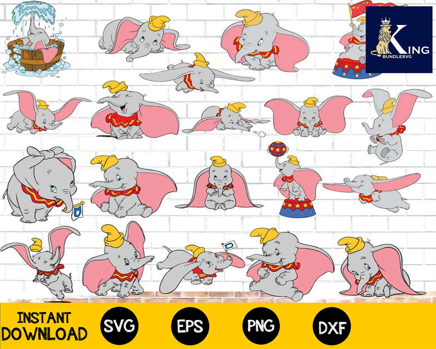 Dumbo svg, 180 Files, BUNDLE svg, Bundle Dumbo Elephant SVG for Cricut, SVG Silhouette Dxf, Png, Dumbo Quotes File, Disney movie for Cricut, Silhouette, digital, file cut