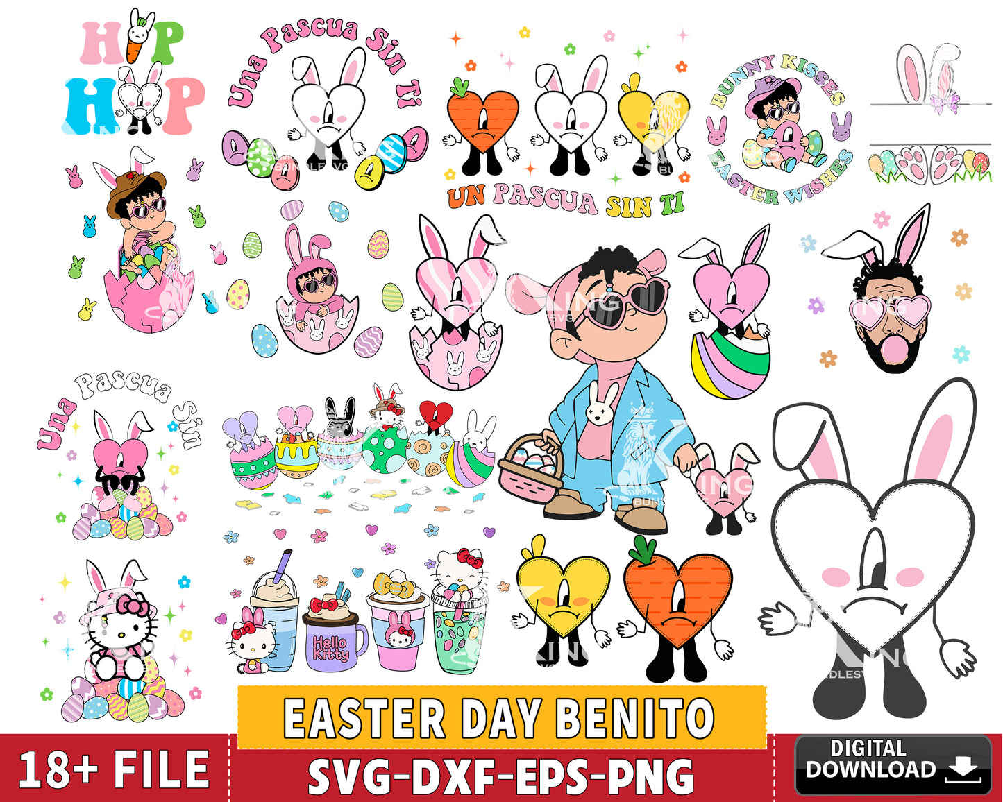 18+ file Easter Day Benito svg, Bad Bunny Png, Easter svg, Easter Benito svg, Bunny Easter Egg svg, Un Pascua Sin Ti svg eps dxf png, for Cricut, Silhouette, digital, file cut