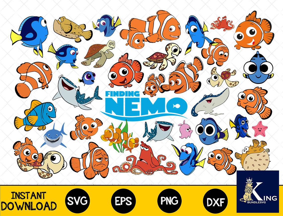 44+ file Finding Nemo SVG Mega Bundle svg eps png, for Cricut, Silhouette, digital, file cut
