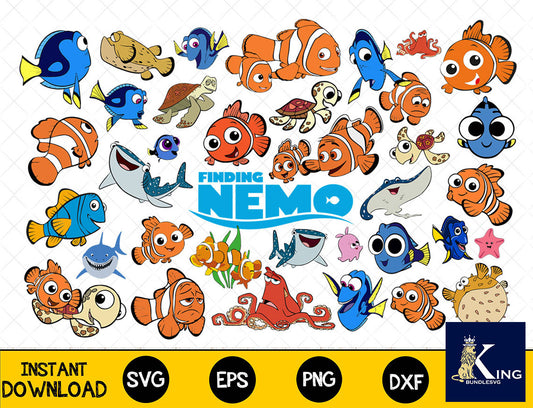 44+ file Finding Nemo SVG Mega Bundle  svg eps png, for Cricut, Silhouette, digital, file cut