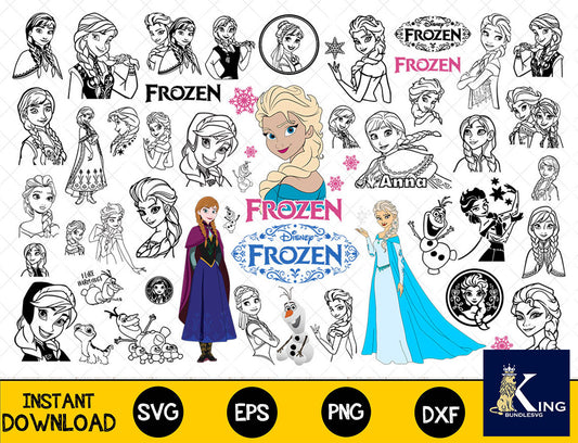 72+ file Frozen SVG Mega Bundle  svg eps png, for Cricut, Silhouette, digital, file cut