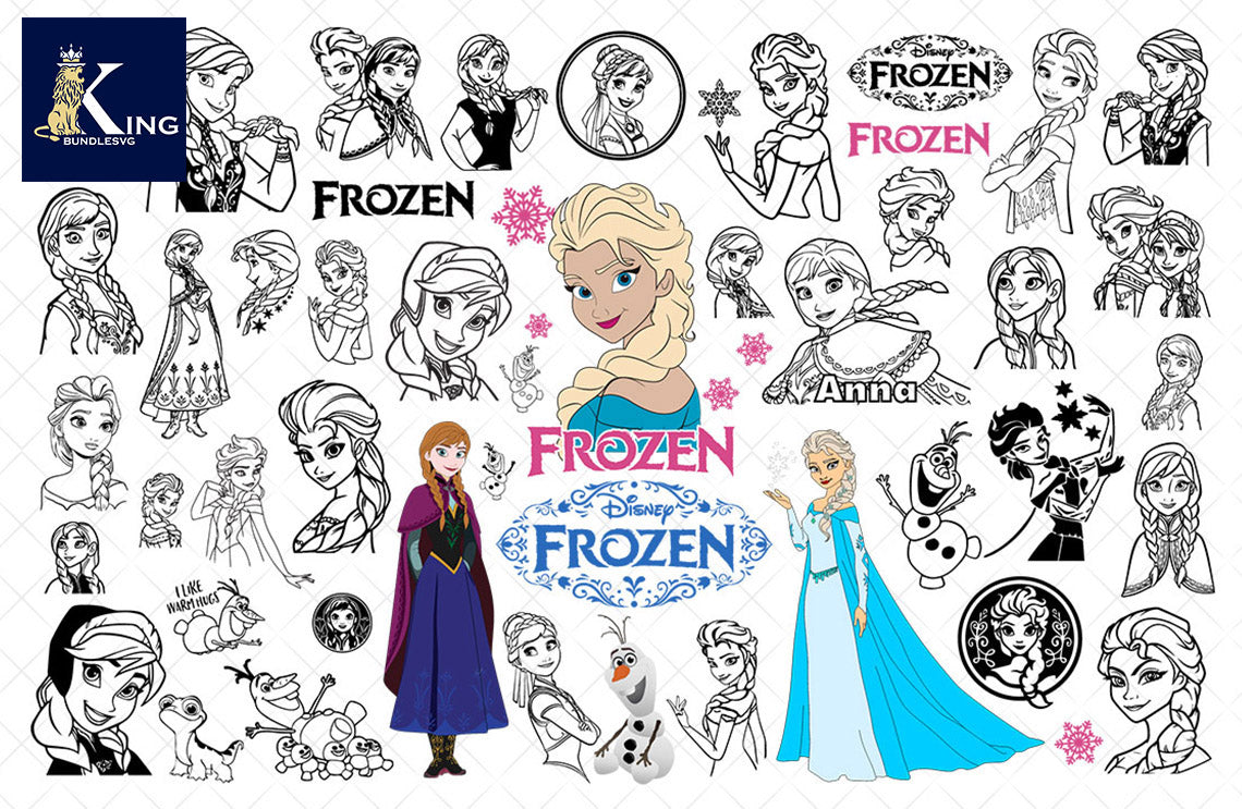 72+ file Frozen SVG Mega Bundle svg eps png, for Cricut, Silhouette, digital, file cut