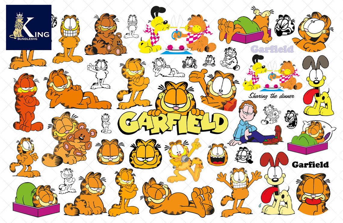 49+ file Garfield SVG Mega Bundle svg eps png, for Cricut, Silhouette, digital, file cut