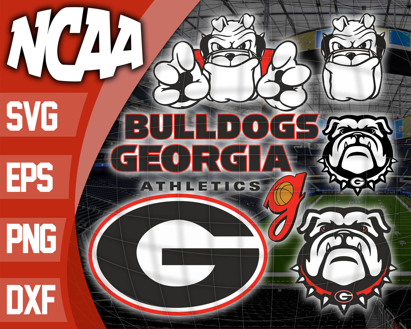 Georgia Bulldogs svg bundle svg dxf eps png, bundle ncaa svg, for Cricut, Silhouette, digital, file cut