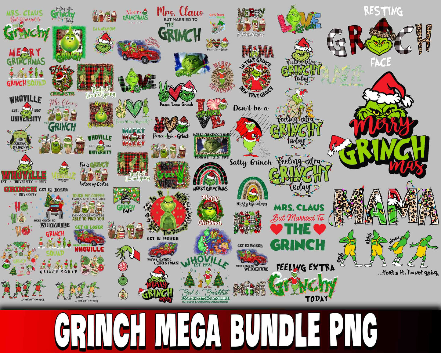 Grinch mega bundle PNG , Grinch bundle PNG , for Cricut, Silhouette, digital download, file cut