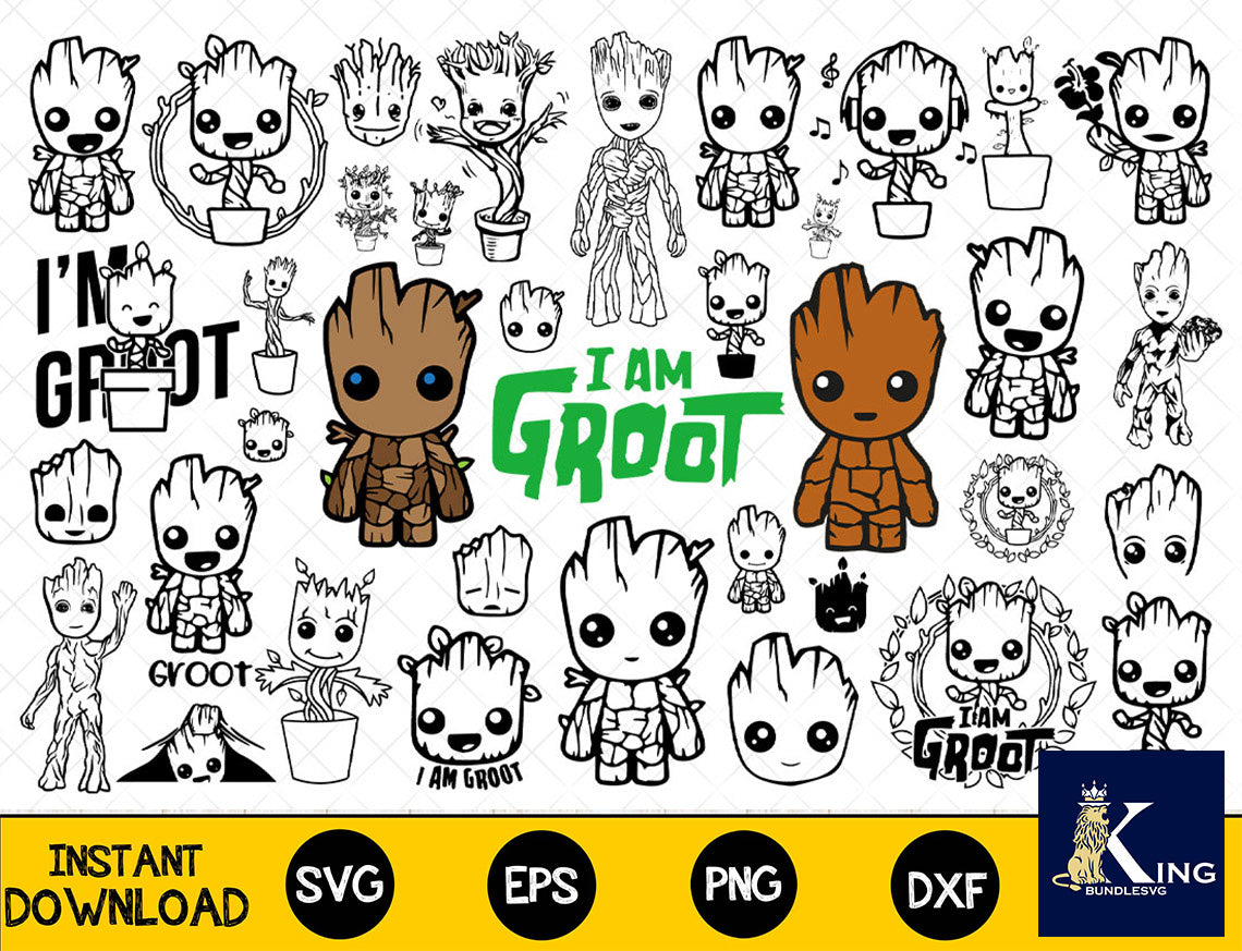 48+ file Groot SVG Mega Bundle svg eps png, for Cricut, Silhouette, digital, file cut