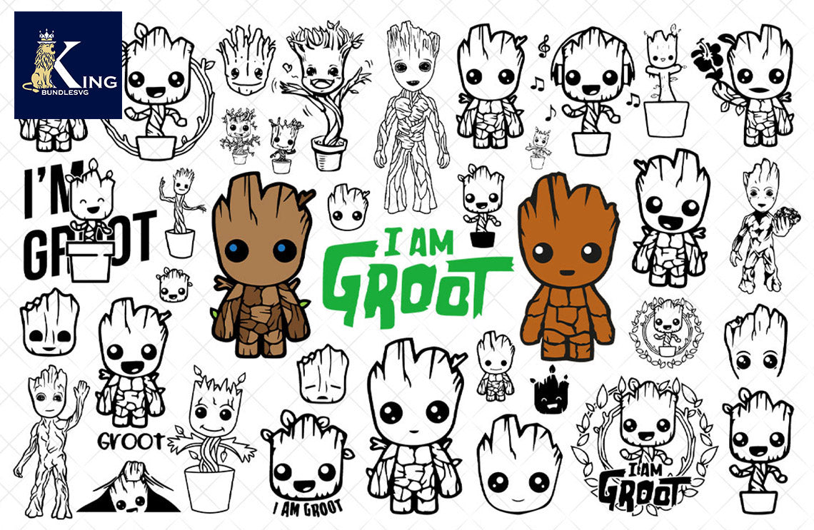 48+ file Groot SVG Mega Bundle svg eps png, for Cricut, Silhouette, digital, file cut