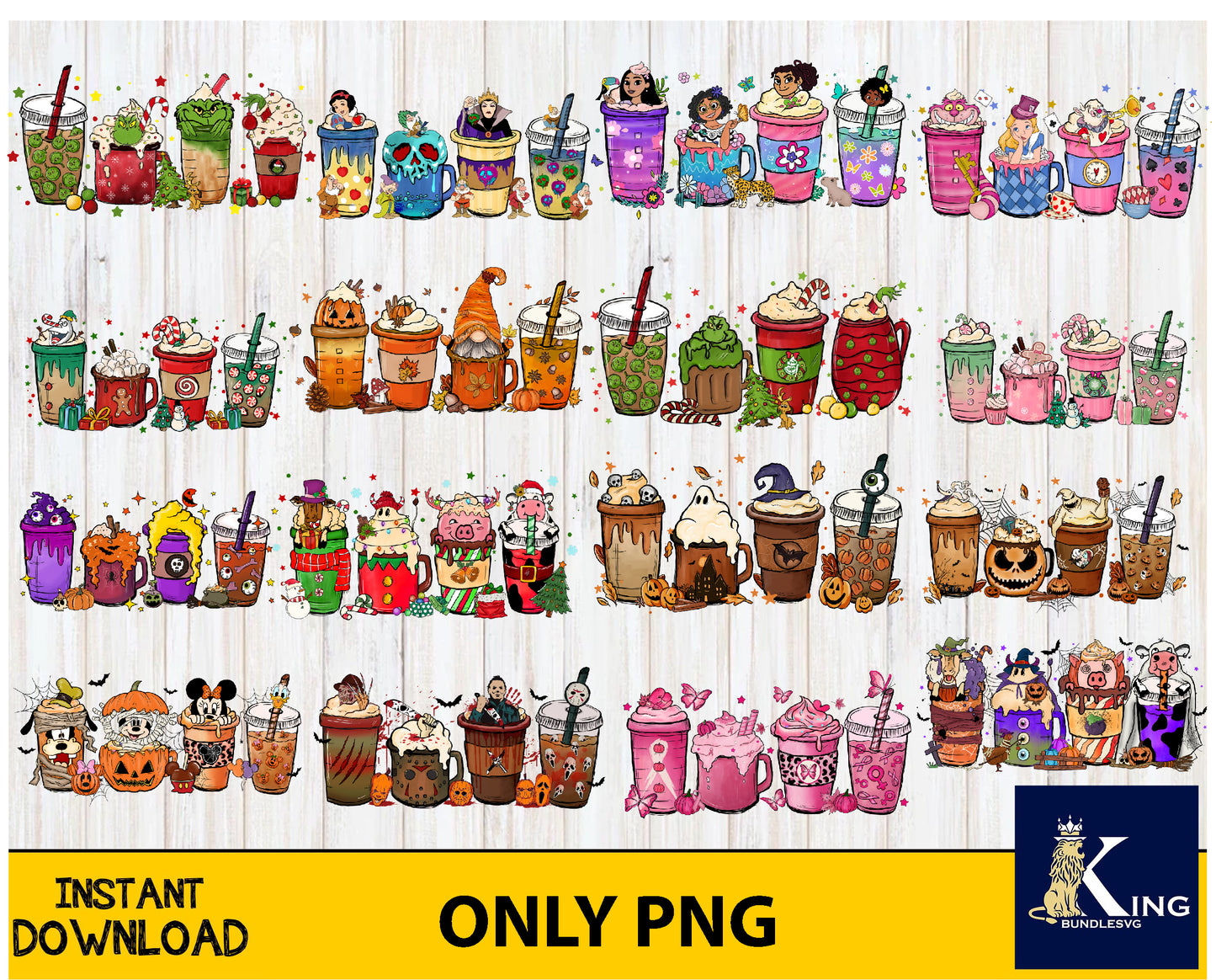 16+ file Coffee hand drawn bundle PNG, bundle Halloween PNG , Silhouette, digital , Instant Download