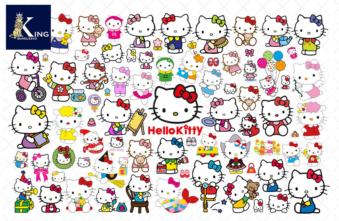 173+ file Hello Kitty SVG Mega Bundle svg eps png, for Cricut, Silhouette, digital, file cut