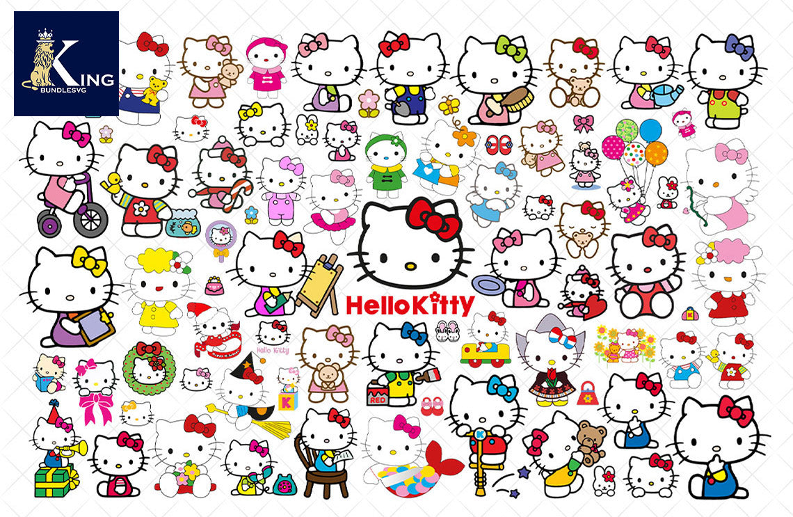 173+ file Hello Kitty SVG Mega Bundle  svg eps png, for Cricut, Silhouette, digital, file cut