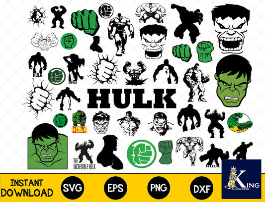 45+ file Hulk SVG Mega Bundle  svg eps png, for Cricut, Silhouette, digital, file cut