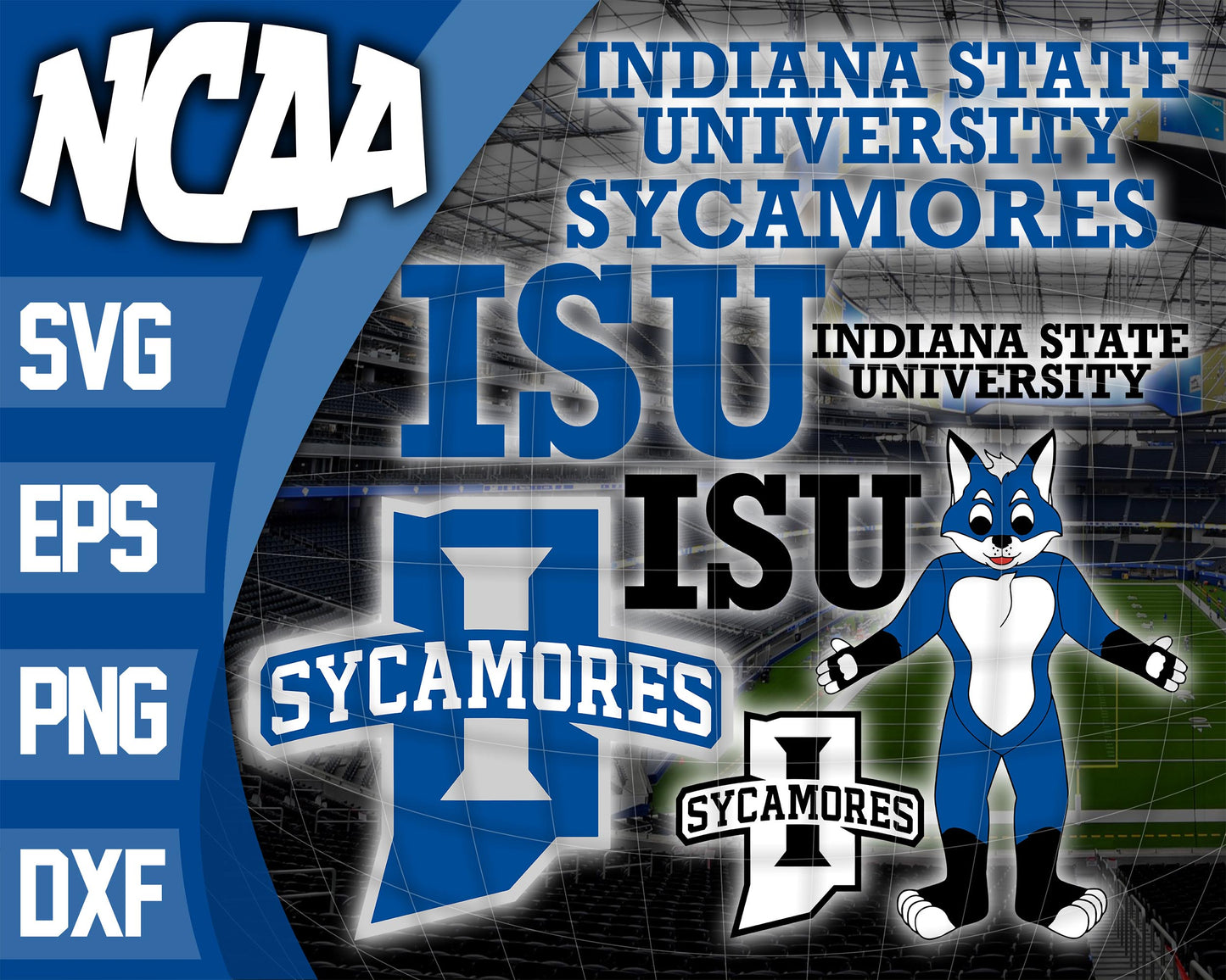 Indiana State Sycamores svg dxf eps png, bundle ncaa svg, for Cricut, Silhouette, digital, file cut
