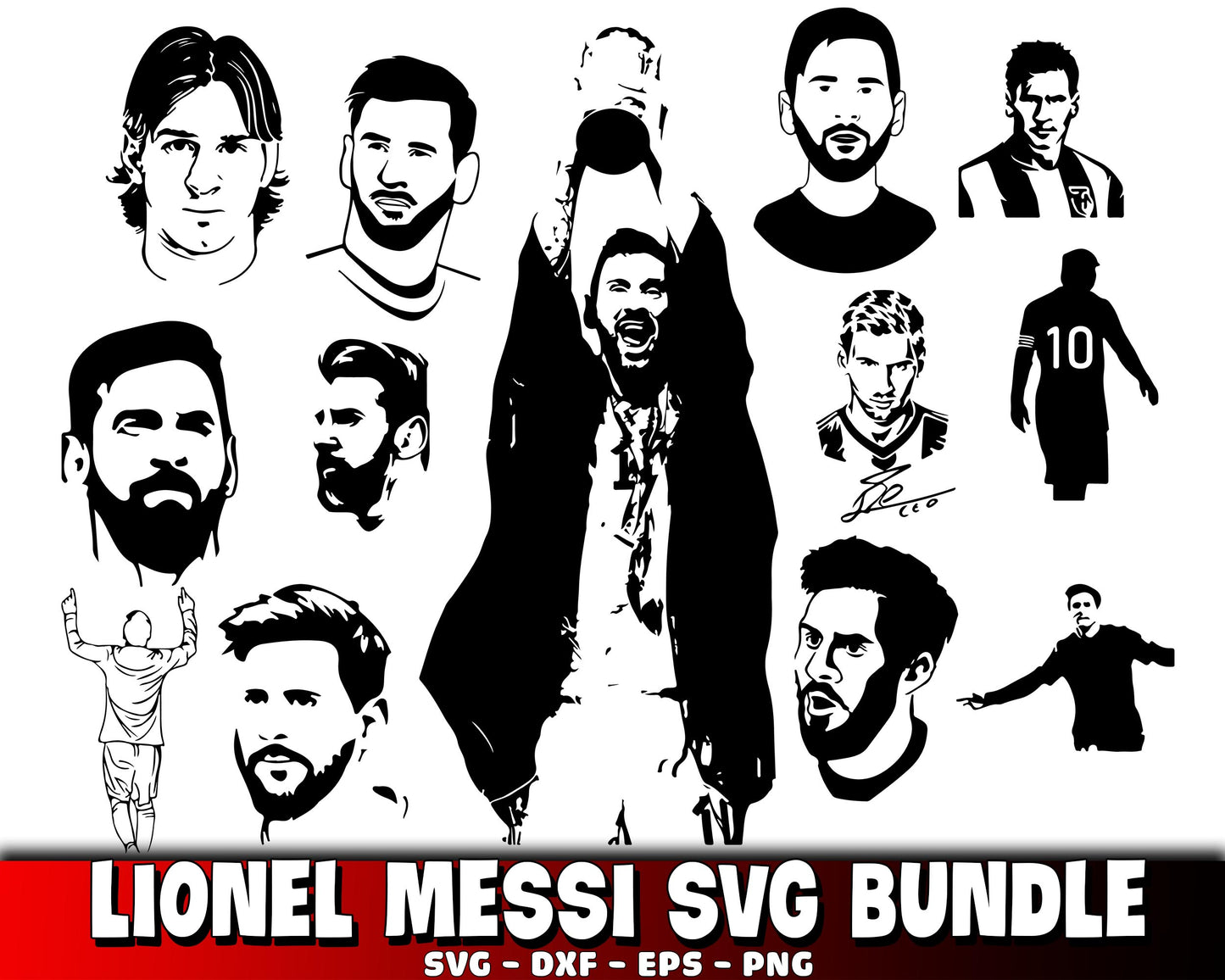 Lionel Messi SVG Bundle, Messi SVG, Lionel Messi World Cup 2022 SVG, Argentina svg svg eps png, for Cricut, Silhouette, digital download, file cut