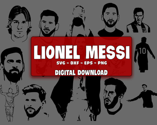 Lionel Messi SVG Bundle, Messi SVG, Lionel Messi World Cup 2022 SVG, Argentina svg svg eps png, for Cricut, Silhouette, digital download, file cut