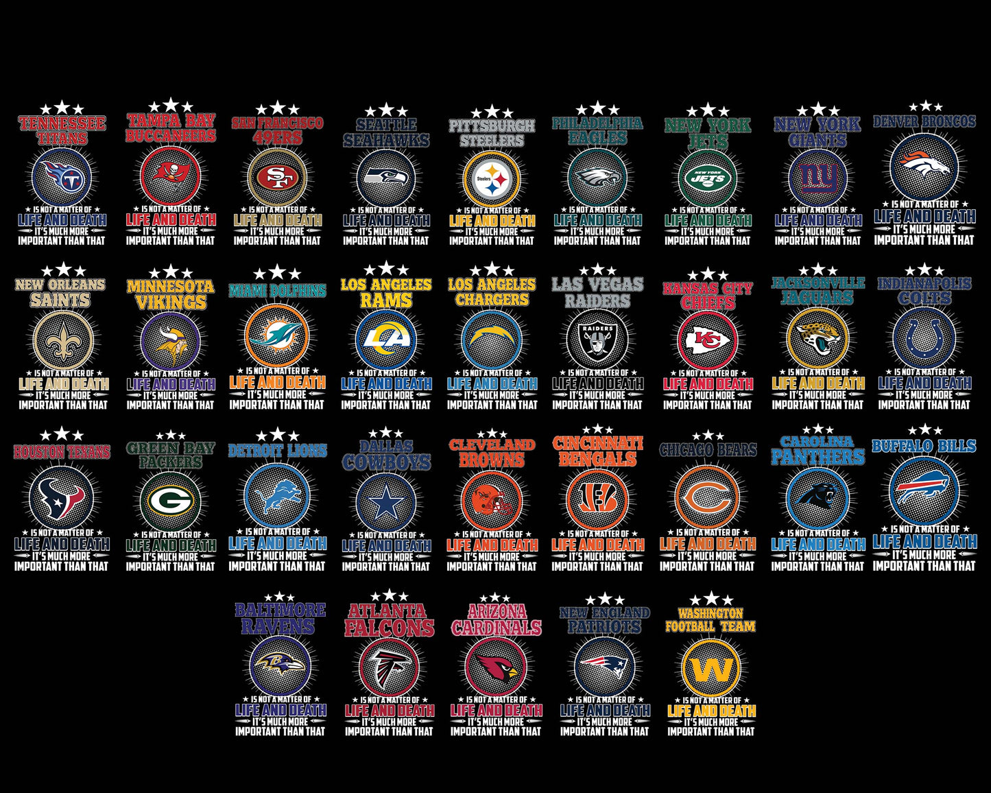 is not a matter of life and death it's much more important than that Svg ,32 team nfl svg eps png, for Cricut, Silhouette, digital, file cut