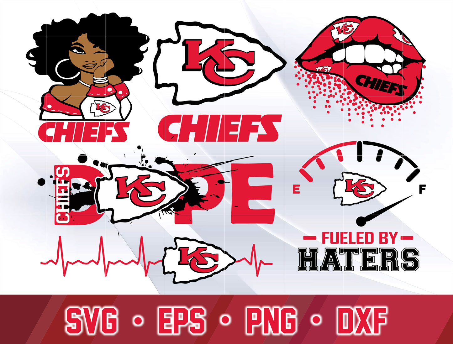 Kansas City Chiefs Bundle svg, Kansas City Chiefs Nfl, Bundle superbowl Digital Cut Files, super bowl svg eps dxf png file, for Cricut, Silhouette, digital, file cut