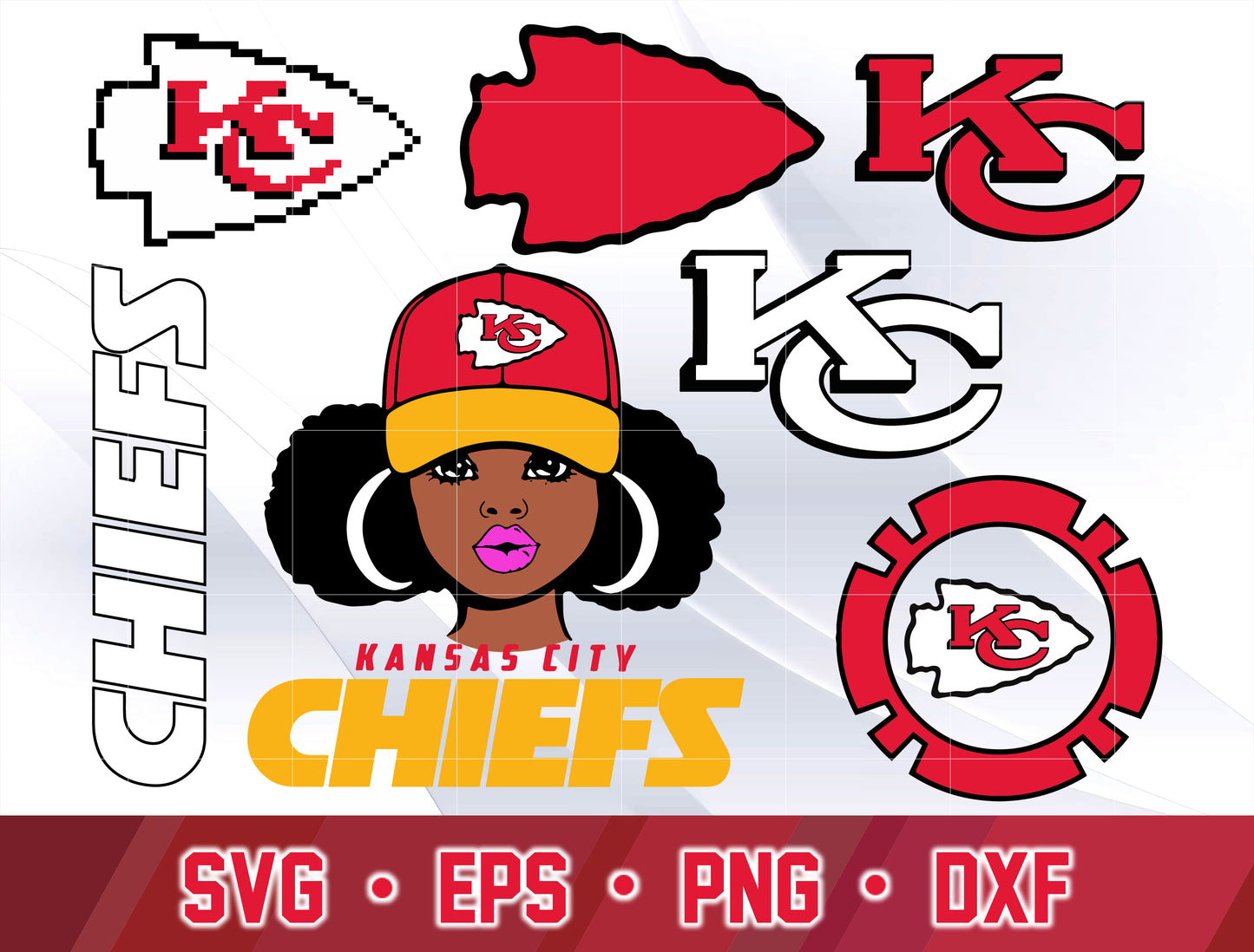 Kansas City Chiefs Bundle svg, Kansas City Chiefs Nfl, Bundle superbowl Digital Cut Files, super bowl svg eps dxf png file, for Cricut, Silhouette, digital, file cut