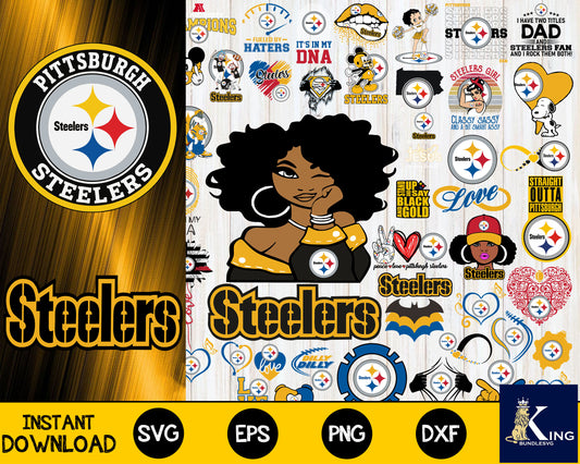 Bundle Pittsburgh Steelers, Pittsburgh Steelers Nfl, Bundle sport Digital Cut Files svg eps dxf png file, for Cricut, Silhouette, digital, file cut