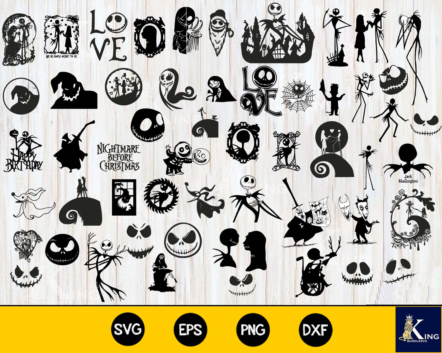 400+ Nightmare Before Christmas SVG, Mega Bundle Jack skellington svg dxf eps png, for Cricut, Silhouette, digital, file cut