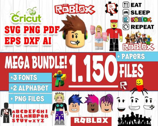 Roblox Bundle svg,1150+ files Roblox svg eps png, for Cricut, Silhouette, digital, file cut