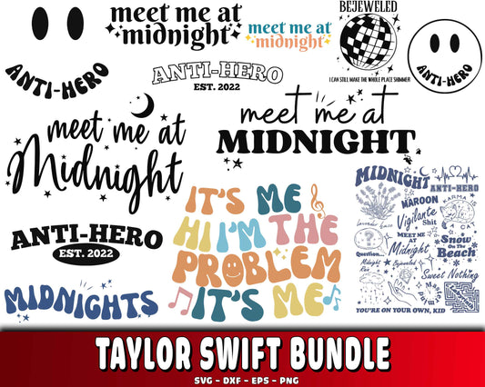 Taylor Swift bundle svg eps png, for Cricut, Silhouette, digital, file cut