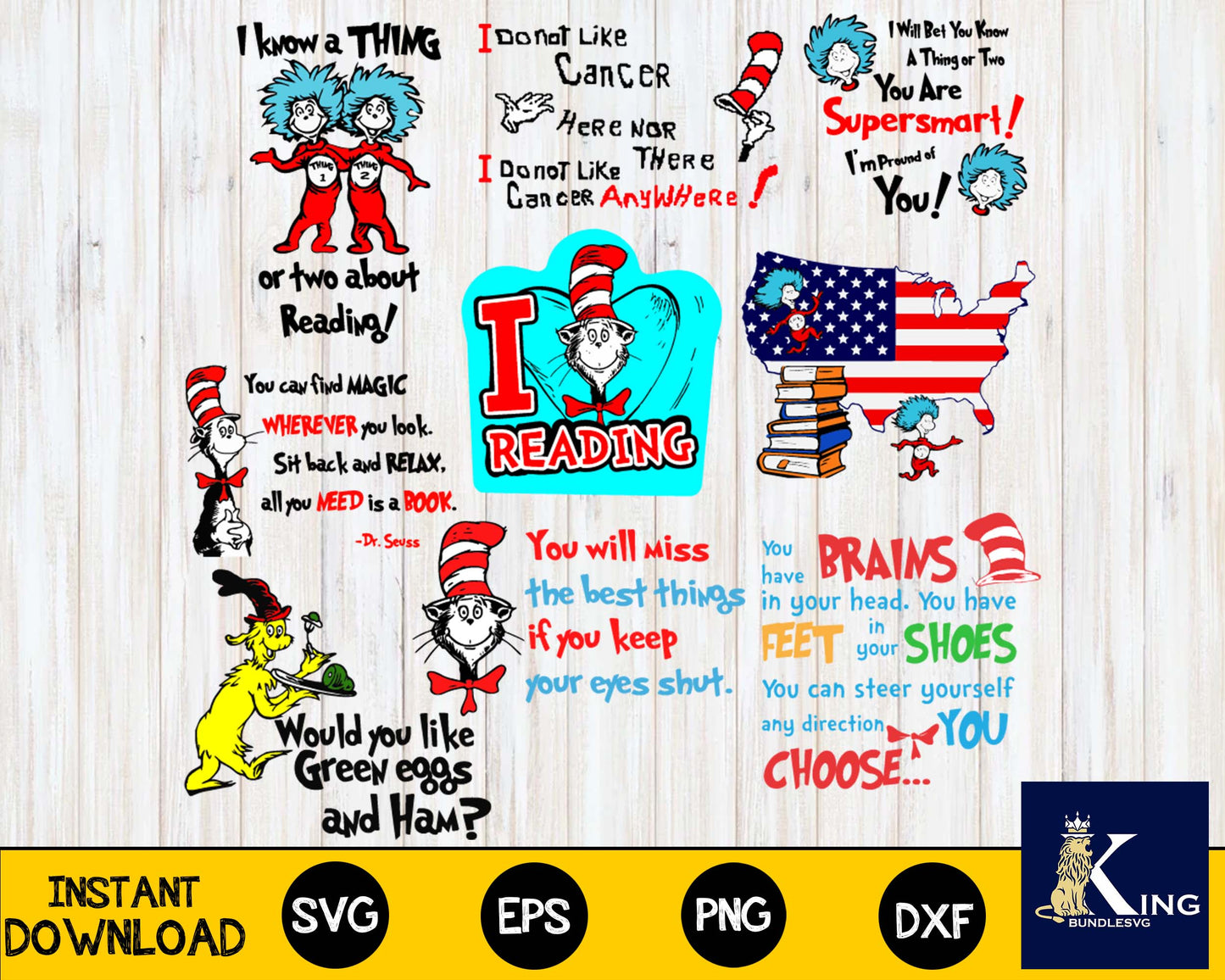 Thing 1 Thing 2 Reading High Quality SVG, Dr Seuss svg,mega bundle dr seuss svg,bundle dr seuss for Cricut, Silhouette, digital, file cut