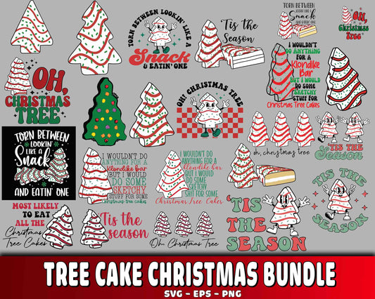 Christmas tree cake bundle SVG , Christmas tree cake svg eps png , for Cricut, Silhouette, digital, file cut