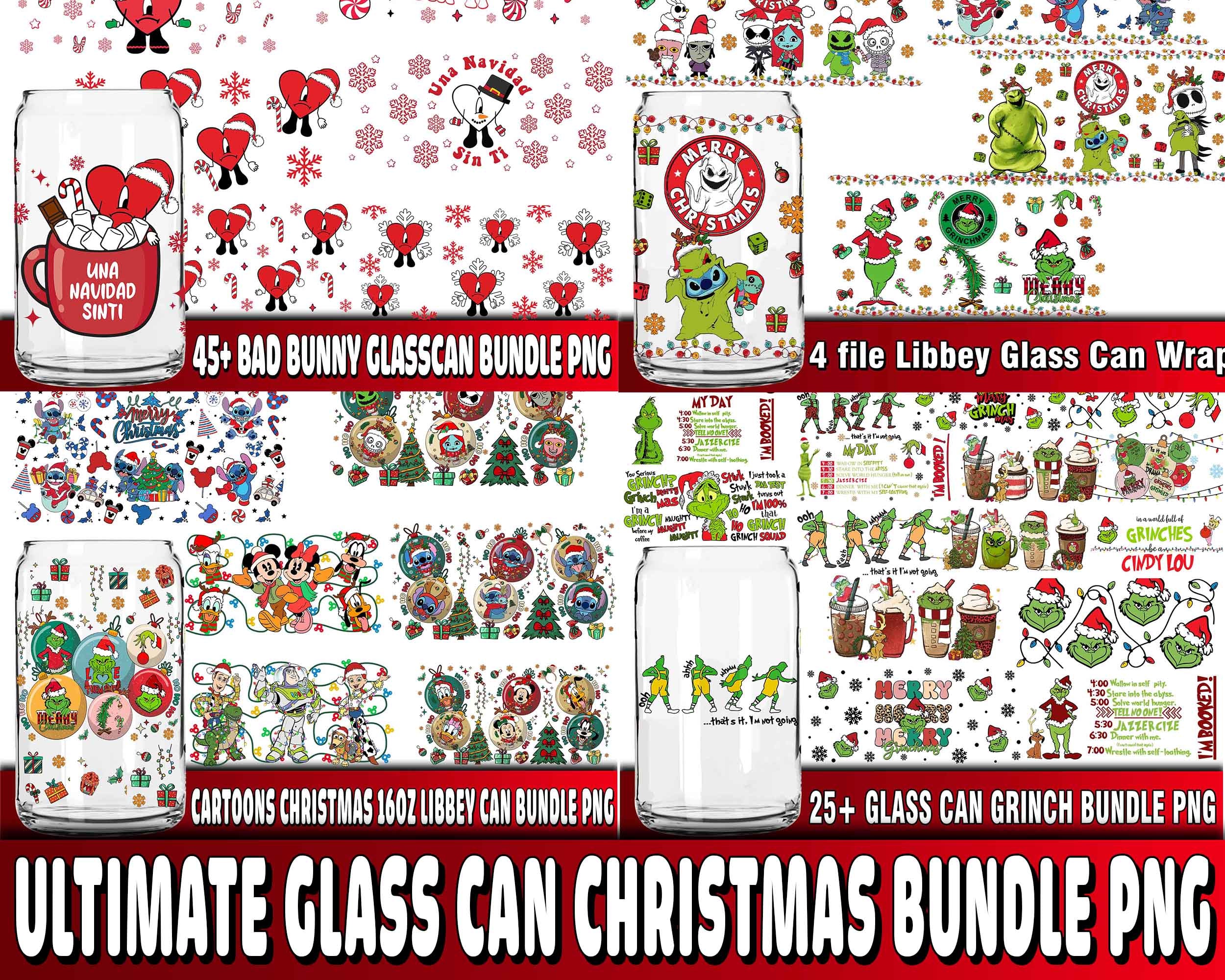 The Grinch Beer Can Glass, Merry Grinchmas, Libbey Glass