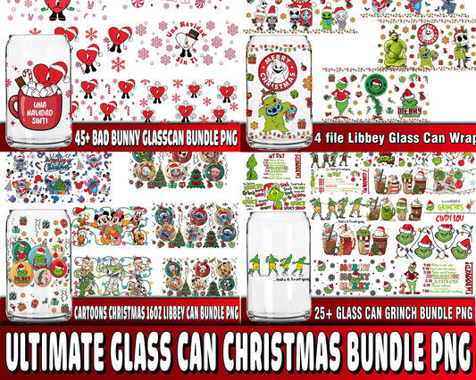Ultimate glass can christmas bundle PNG , glass can grinch PNG , for Cricut, Silhouette, digital, file cut