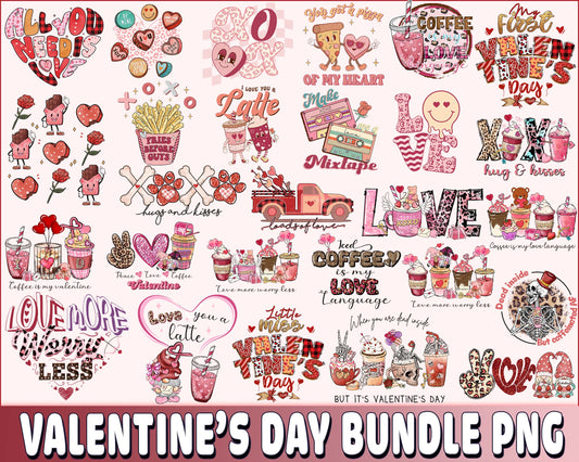 Love , Xo Xo , Car heart , coffee Valentine Day bundle PNG - Mega Valentine day bundle PNG , vector file , Silhouette, Digital , file cut , Instant Download