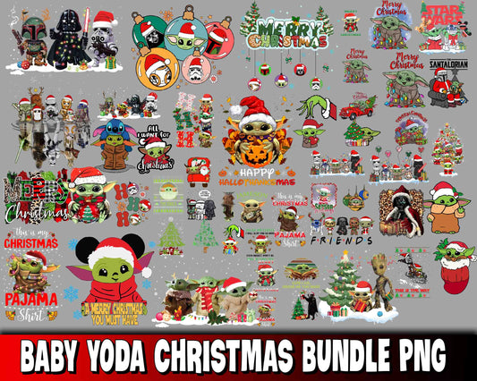 Baby Yoda christmas bundle PNG , Grinch  bundle PNG , for Cricut, Silhouette, digital, file cut