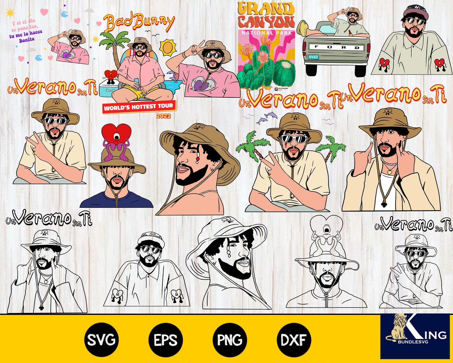 verano sin ti svg ,Bad Bunny Svg , verano sin ti Mega Bundle svg eps png, for Cricut, Silhouette, digital, file cut