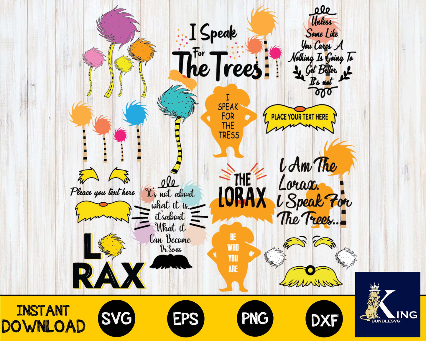 bundle LORAX BUNDLE,Mustache,Custom,Cricut ,The lorax Tree , Dr Suess,Lorax svg ,bundle Lorax for Cricut, Silhouette, digital, file cut