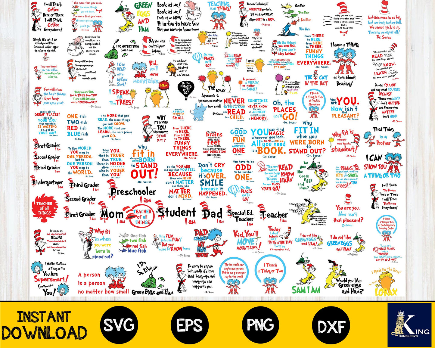 bundle dr seuss Cat in the hat svg,mega Dr seuss Bundle svg , for Cricut, Silhouette, digital, file cut