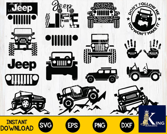 jeep Bundle svg, jeep svg eps png, for Cricut, Silhouette, digital, file cut
