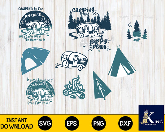camping Bundle svg, Camping svg eps png, for Cricut, Silhouette, digital, file cut