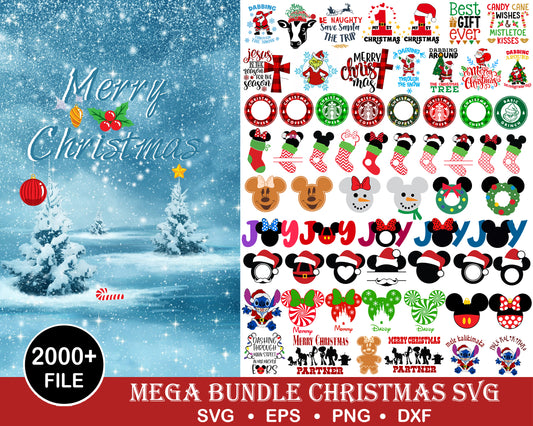 2000+  file christmas mickey Bundle SVG,christmas mickey SVG, christmas mickey Cutting Image,christmas mickey for Cricut, Silhouette, digital, file cut
